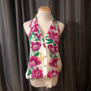 Free people floral body suit M NWT